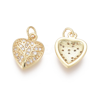 Golden Plated Brass Charms ZIRC-L087-038G-1