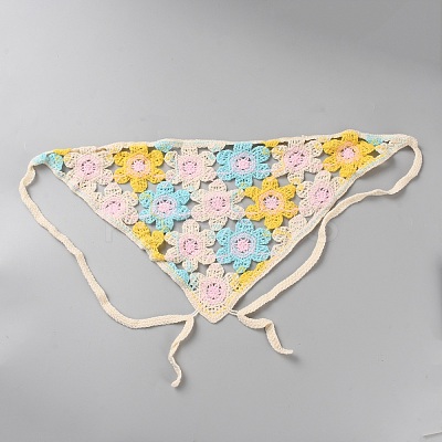 Cotton Knitted Triangle Headscarf AJEW-WH20001-82C-1