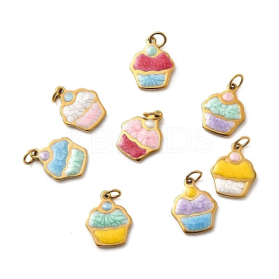 304 Stainless Steel Enamel Pendants STAS-B097-23G-1