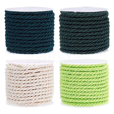 4 Rolls 4 Colors Round Polyester Cord OCOR-TA0003-88B-1