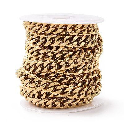 304 Stainless Steel Cuban Link Chains CHS-P007-04G-1