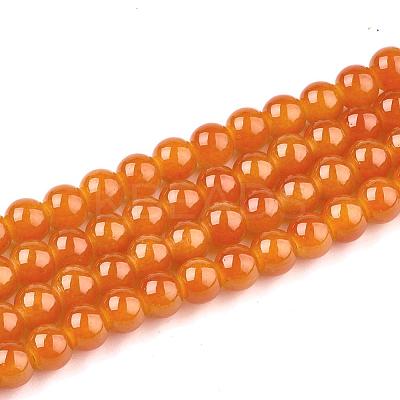 Baking Paint Imitation Jade Glass Round Bead Strands DGLA-Q021-8mm-12-1