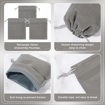 30Pcs Rectangle Velvet Drawstring Pouches TP-NB0001-61C-1