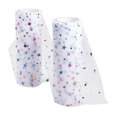 Star Sequin Deco Mesh Ribbons OCOR-P010-F-1