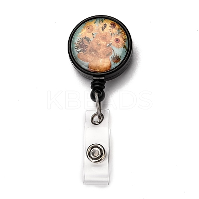 Flat Round ABS Plastic Badge Reel AJEW-I053-37F-1