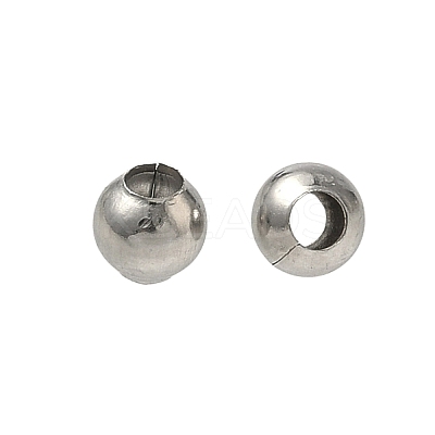 Tarnish Resistant Round 316 Surgical Stainless Steel Spacer Beads X-STAS-N032-02-4mm-1