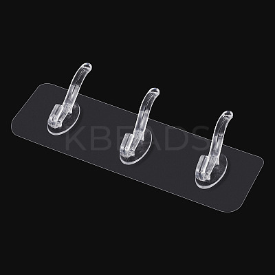 Self-adhesive Acrylic Wall Hook Hangers AJEW-TADJ0001-09B-02-1