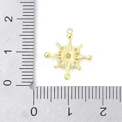 Brass Pave Clear Cubic Zirconia Pendants KK-F875-10G-1