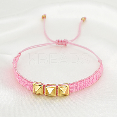 Glass Seed Braided Bead Bracelet BJEW-A121-24D-1