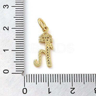 Brass Micro Pave Cubic Zirconia Pendants KK-M273-01G-H-1