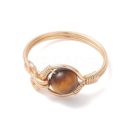 4Pcs 4 Styles Gemstone Finger Rings RJEW-TA00233-01-1