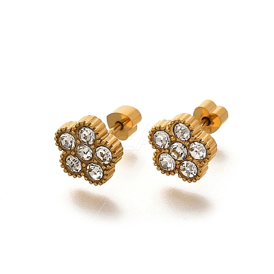 Ion Plating(IP) 304 Stainless Steel Stud Earrings EJEW-A118-09G-03-1