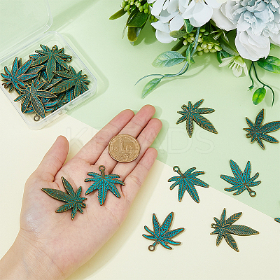 20Pcs 2 Style Tibetan Style Alloy Pendants FIND-FH0006-49-1