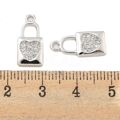 Brass Micro Pave Clear Cubic Zirconia Pendants KK-G492-03B-P-1