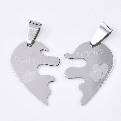 Non-Tarnish 201 Stainless Steel Split Pendants STAS-T048-10-1