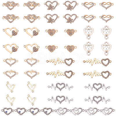 48Pcs 12 Style Alloy & ABS Plastic connector Charms FIND-PH0005-32-1