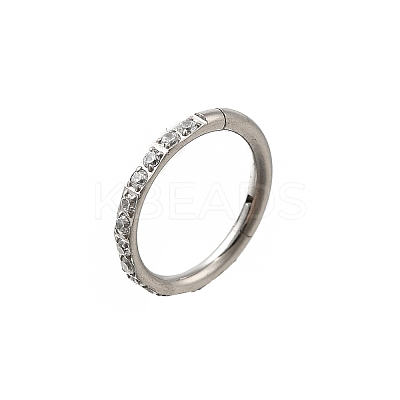 304 Stainless Steel Micro Pave Clear Cubic Zirconia Hoop Nose Rings AJEW-D306-06P-1