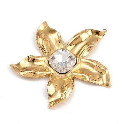 304 Stainless Steel Rhinestone Big Pendants STAS-P410-01G-1