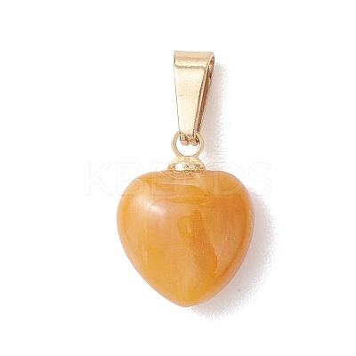 Natural & Synthetic Mixed Gemstone Heart Charms PALLOY-JF04955-01-1