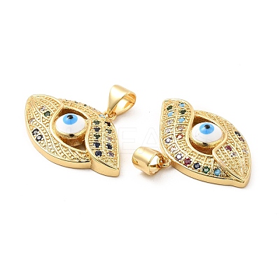Brass Micro Pave Cubic Zirconia Pendants KK-H441-55G-02-1