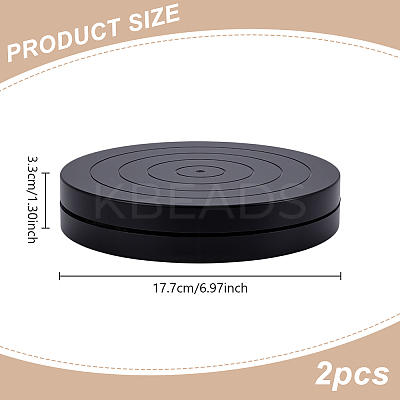 Flat Round Mini Plastic Rotated Turntable Sculpting Pottery Wheel CELT-WH0007-002A-1