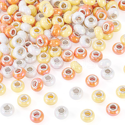 150Pcs Opaque Resin European Beads RESI-TA0004-61A-1