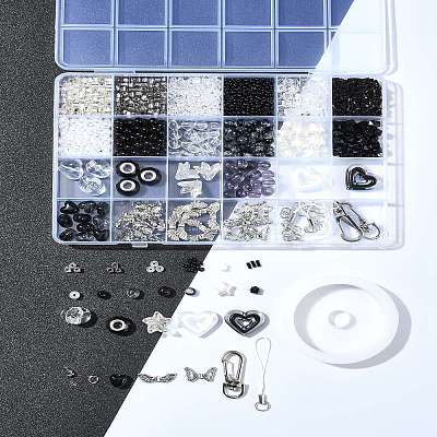 DIY Alloy & Glass & Acrylic Mobile Phone Strap Making Kits DIY-FS0006-65-1