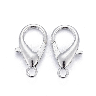 Platinum Plated Zinc Alloy Lobster Claw Clasps X-E107-P-NF-1