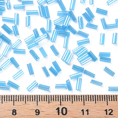Transparent Colours Luster Glass Bugle Beads SEED-N005-001-A08-1