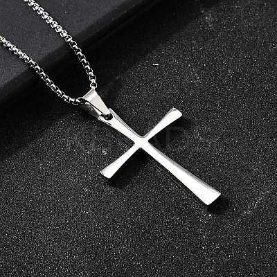 304 Stainless Steel Pendant Necklaces NJEW-P329-03C-P-1