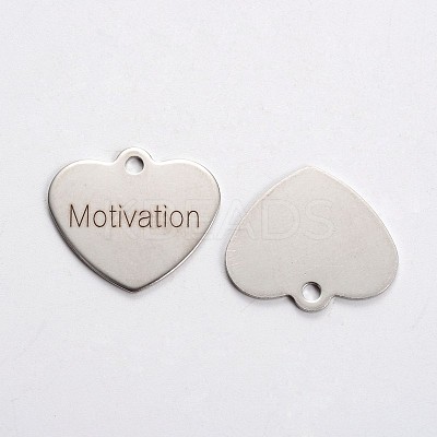 Non-Tarnish 201 Stainless Steel Heart Pendants LS-STAS-L165-C20-1