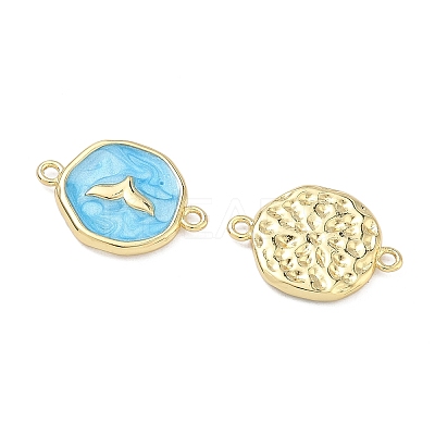 Ocean Brass Enamel Connector Charms KK-C251-05G-02-1