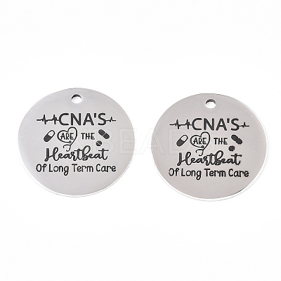 Non-Tarnish 201 Stainless Steel Pendants STAS-T064-38P-4-1