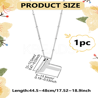 1pc Brass Chain with Alloy Letter Pendants Necklaces NJEW-LP0001-41T-P-1