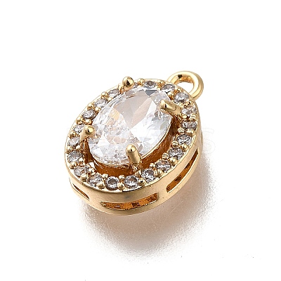 Brass Micro Pave Cubic Zirconia Pendants KK-D312-09G-02-1