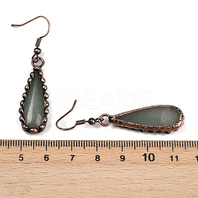Brass Natural Mixed Stone Teardrop Dangle Earrings G-B149-15R-1