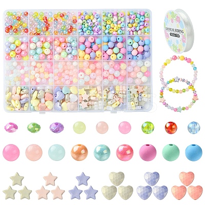 DIY Acrylic Beads Bracelets Making Kits DIY-YW0011-14-1