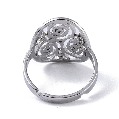 Non-Tarnish 201 Stainless Steel Triskele Triskelion Adjustable Rings RJEW-C074-07P-1