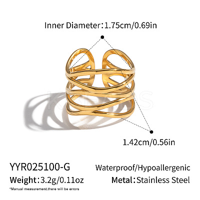 304 Stainless Steel Open Cuff Rings NH1895-1-1