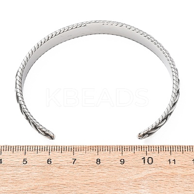 Retro 316 Surgical Stainless Steel Cuff Bangles BJEW-C142-14C-AS-1