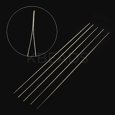 Iron Collapsible Big Eye Beading Needles ES001Y-S-75mm-01-1