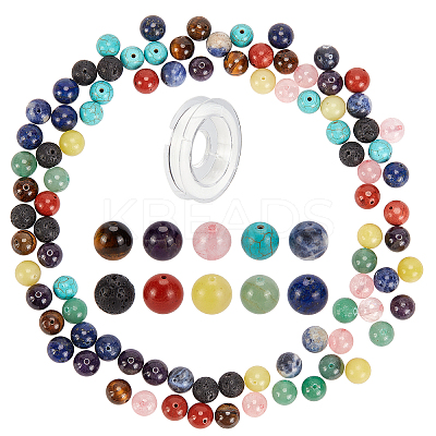 DIY Chakra Themed Stretch Bracelets Making Kits DIY-SC0012-74-1