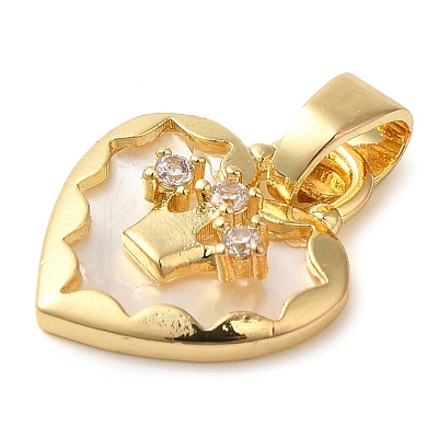 Brass Micro Pave Cubic Zirconia Pendants KK-M099-02G-1
