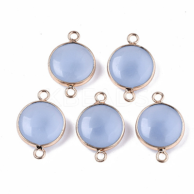 Imitation Jade Glass Links Connectors GLAA-N040-010-1