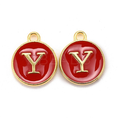 Golden Plated Alloy Enamel Charms LS-ENAM-S118-03Y-1