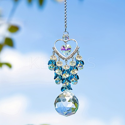 Glass Teardrop Hanging Suncatchers PW-WG72908-01-1