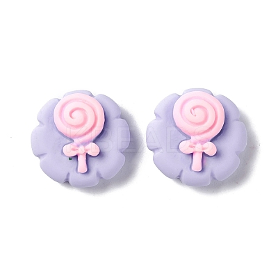 Spray Painted Resin Cabochons RESI-G031-20-1