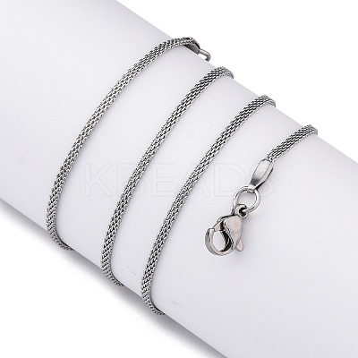 304 Stainless Steel Mesh Chain Necklaces for Women Men LS-NJEW-P321-01P-1