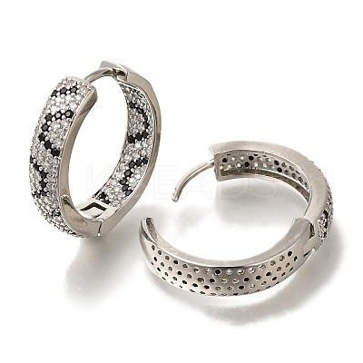 Rack Plating Brass Micro Pave Cubic Zirconia Hoop Earrings EJEW-H016-20P-1