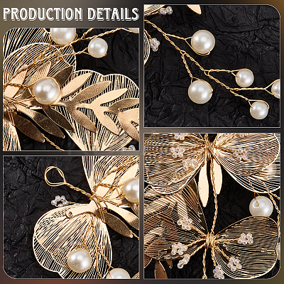 Alloy with Plastic Pearl Ornament Accessories FIND-WH20030-11C-G-1